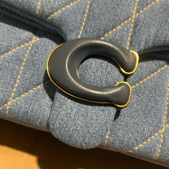 Coach Tabby 26 Quilted Denim Shoulder Bag in Light Blue - Picture 2 of 6